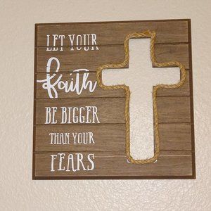 Wooden wall decor faith sign